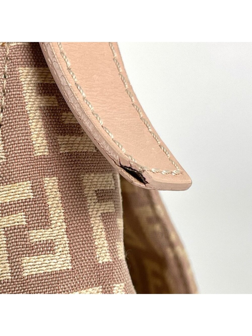 Fendi Zucchino Pattern Shoulder Bag Mamma Baguette Canvas Pink - Picture 5 of 10